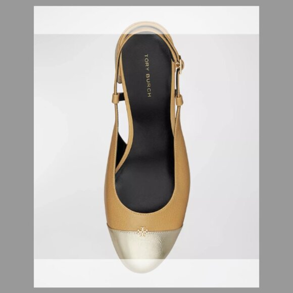 Tory Burch NIB Bicolor Cap-Toe Slingback Pumps ($350) w/tax (Size 9B) - Picture 4 of 8